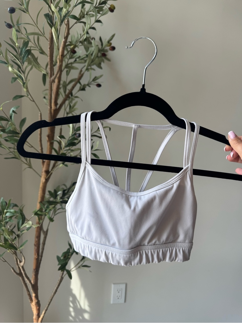 Alphalete White Strappy Back Sports Bralette